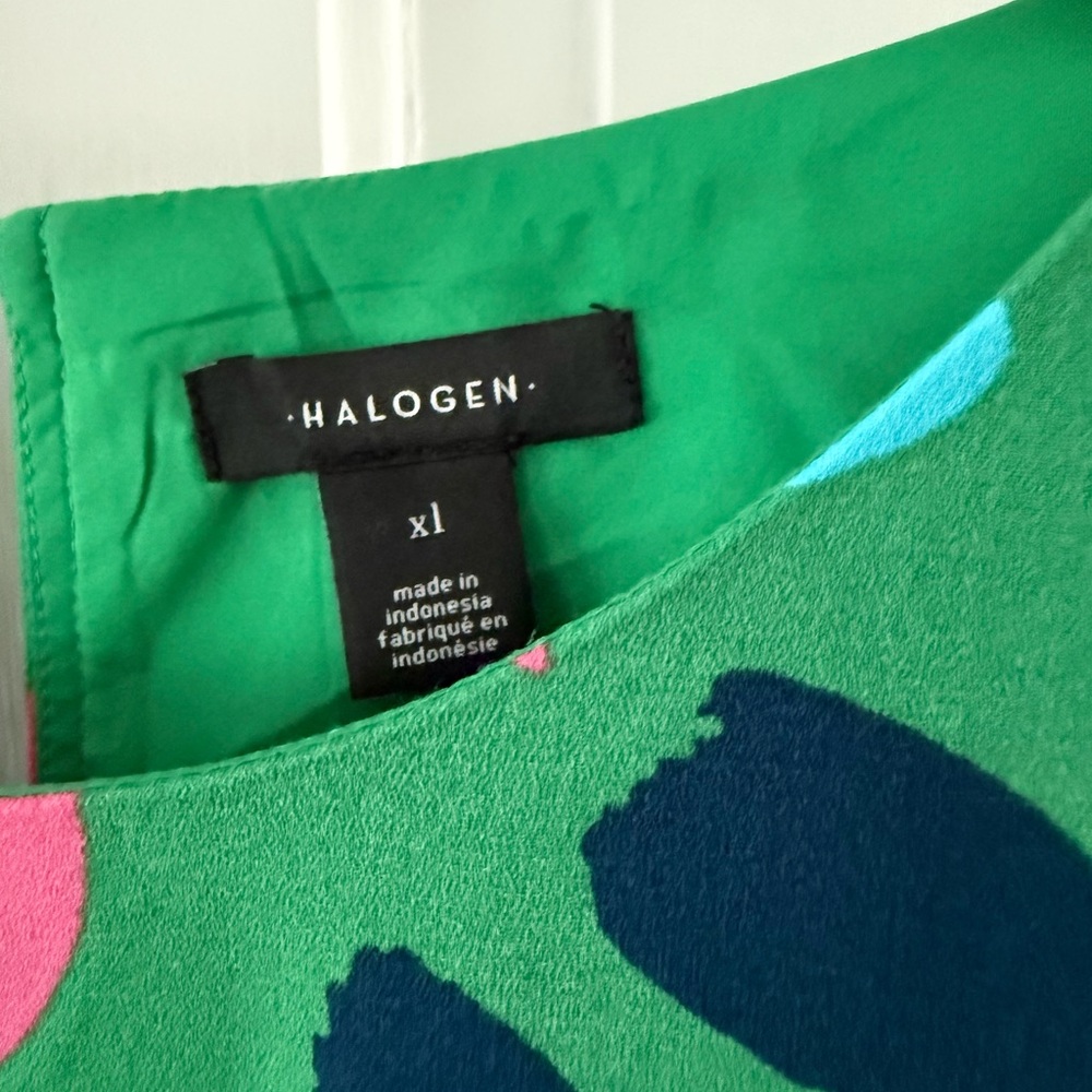Halogen Green Dress In Lemon Pattern - Picture 6 of 7